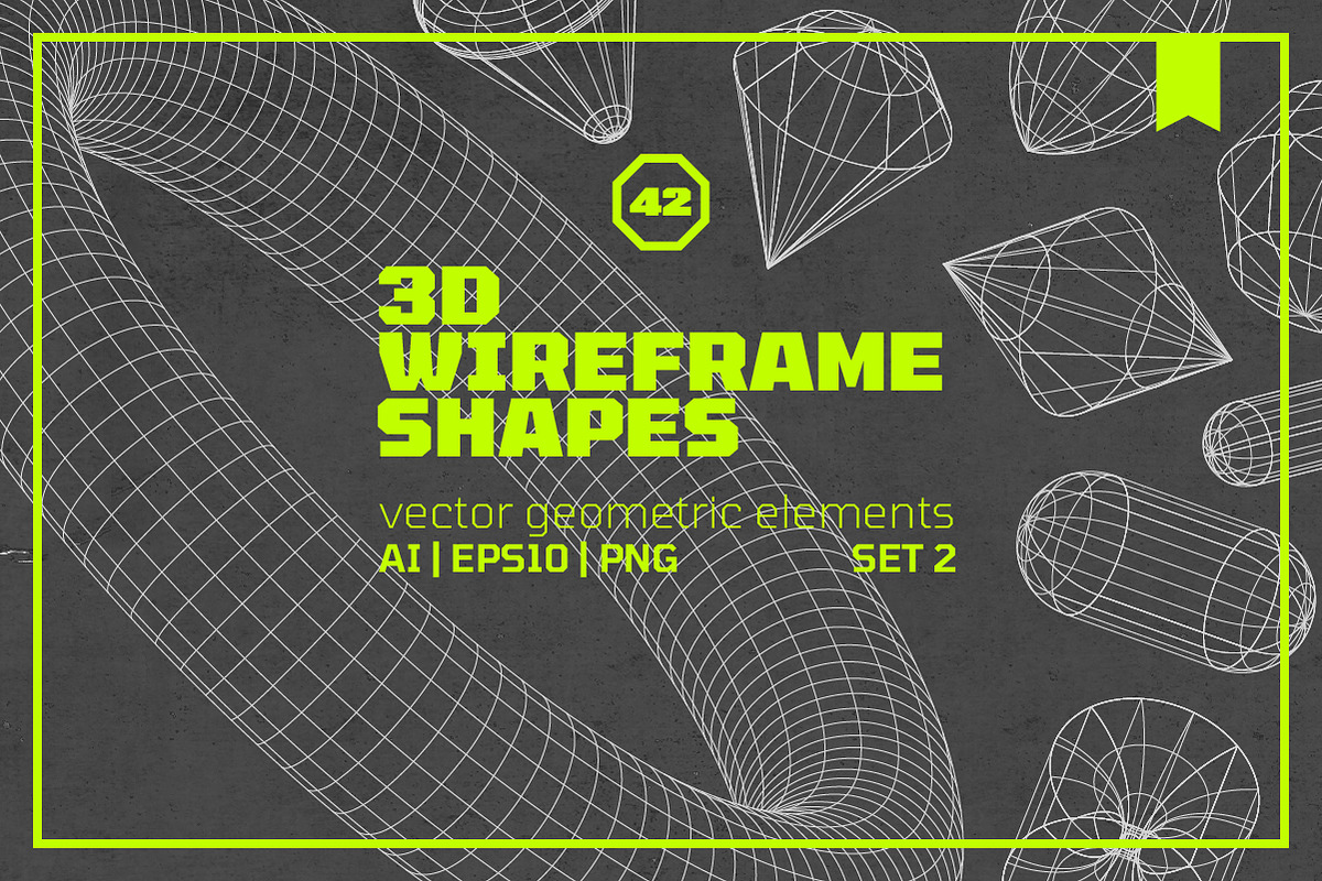 3D Wireframe Shapes | set 2, an Object Graphic by MaximGertsen (Photo 1 of 7)