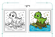 Bold Easy Cute Dinosaur Coloring Pag, an Animal Illustration by Ink Gallery (Thumbnail 6 of 9)