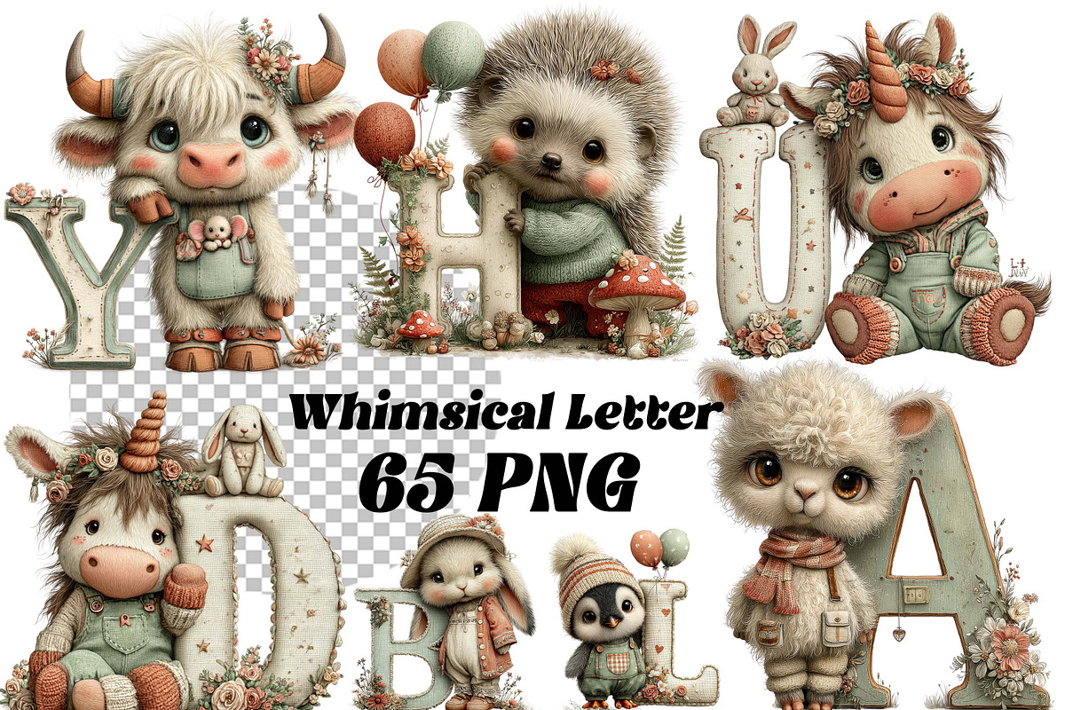 Whimsical Baby Alphabet Clipart, an Illustration by one-touch (Photo 1 of 10)