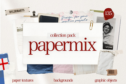 Papermix: Collection Pack of Papers, a Texture Graphic by lerinartstudio
