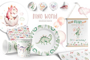 Dino world! Cute dinosaur set, an Animal Illustration by Peace ART (Thumbnail 5 of 14)