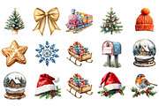 Cute Christmas Day Clipart, an Illustration by Designking (Thumbnail 2 of 5)