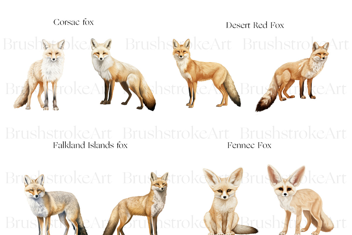 Fox Illustration Clipart, Arctic Fox, an Animal Illustration by BrushstrokeArtGB (Photo 4 of 9)