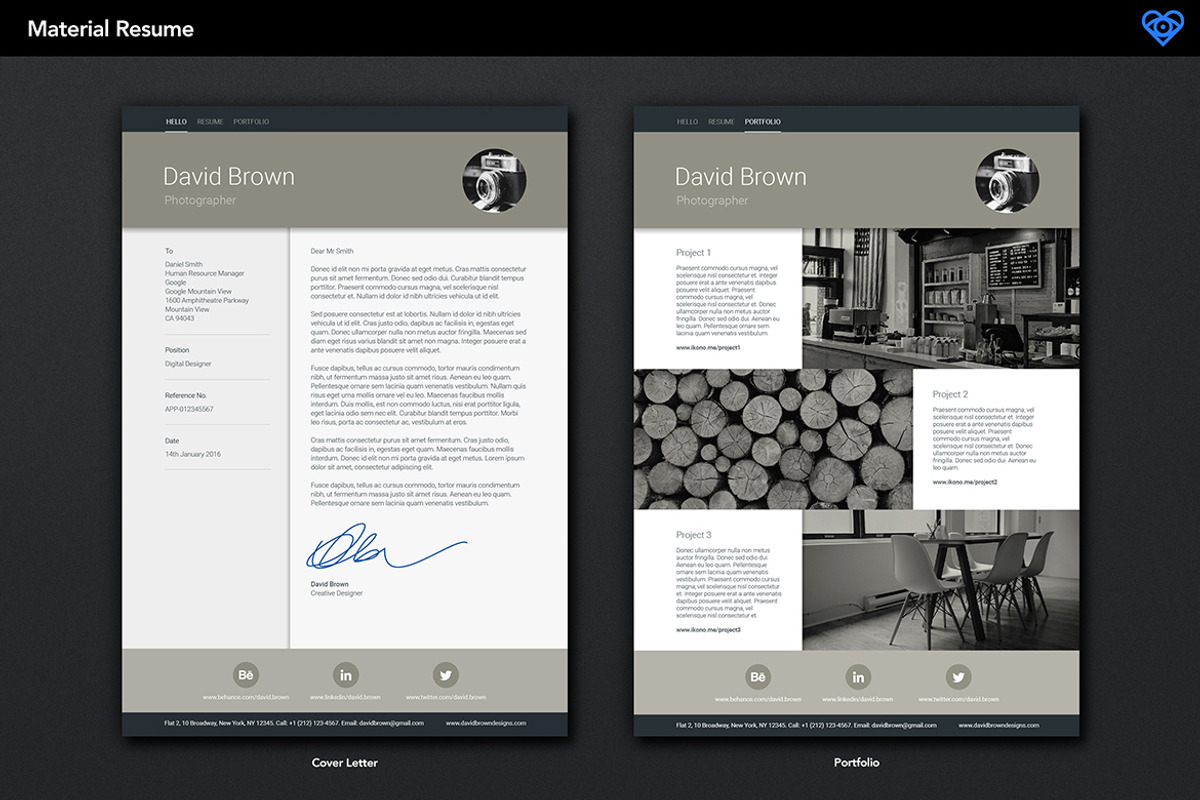Material Resume Retro, a Resume Template by ikono.me (Photo 2 of 4)