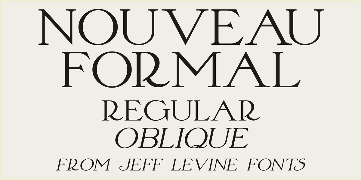 Nouveau Formal JNL, a Serif Font by Jeff Levine Fonts