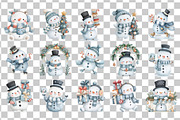 Watercolor Christmas Snowman PNG, a Seasonal Illustration by Nicolle's Colorful Art (Thumbnail 3 of 7)