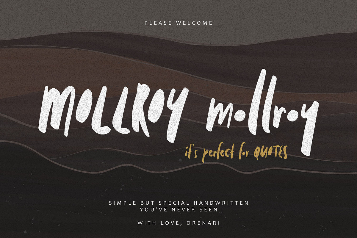 Mollroy ~ Perfect for Quotes, a Font by Orenari (Photo 1 of 12)