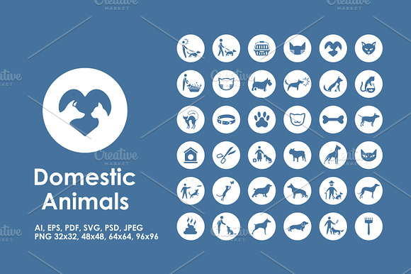 Domestic Animals Icons