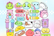 Squishy Kawaii School Clipart Bundle, an Education Illustration by Huxmay (Thumbnail 5 of 8)