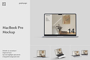 MacBook Pro 14 Mockup, a Mac Mockup by graphicpages (Thumbnail 1 of 15)