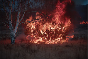 A blackened area of lawn set amidst, a Nature Photo by ZinetroN