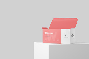 Wide Rectangle Box Packaging Mockup