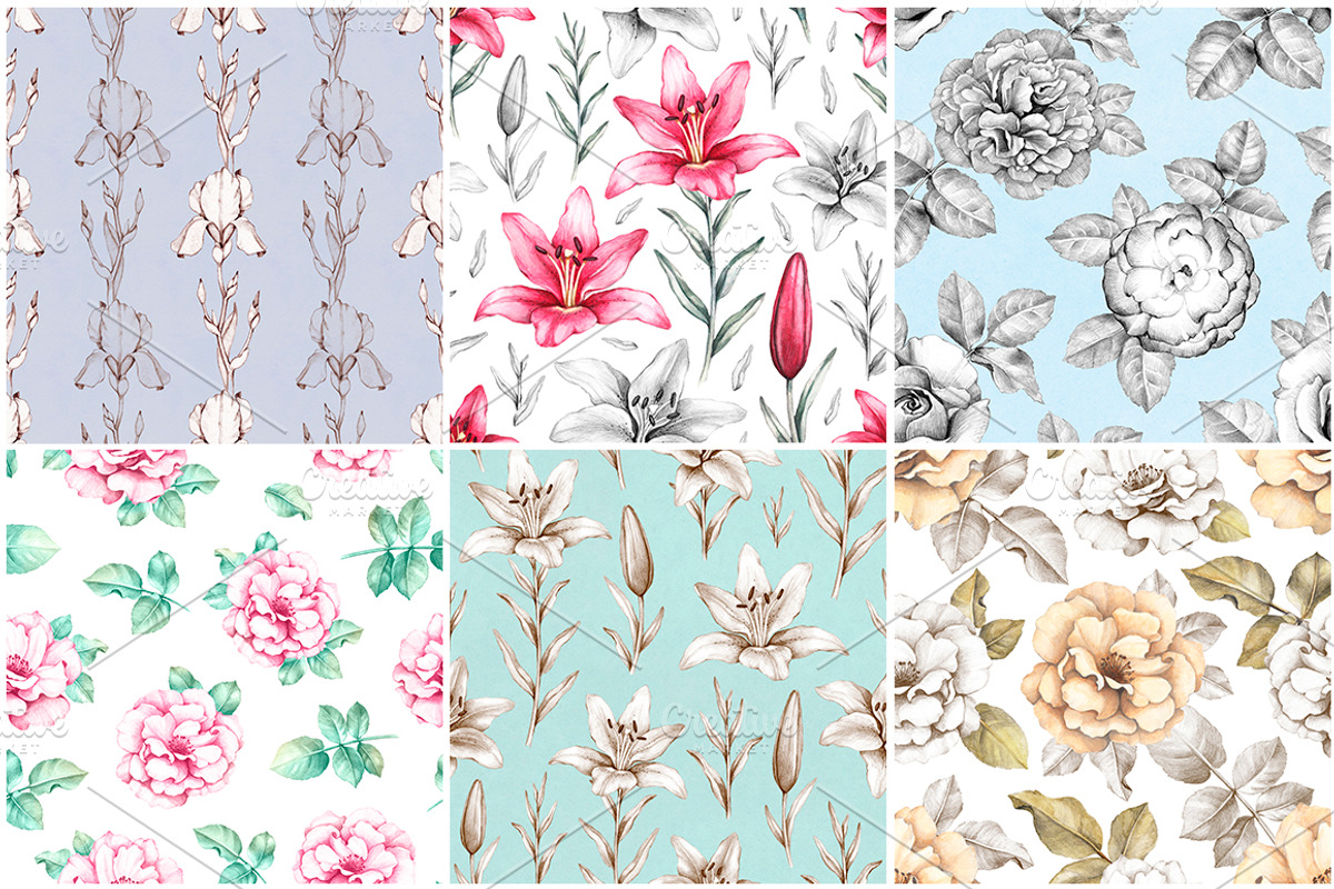 Wild flora. Drawings and patterns, a Pattern Graphic by Sundra (Photo 12 of 12)