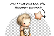 Whimsical Girl & Dog Love Clipart, a Graphic by one-touch (Thumbnail 8 of 16)