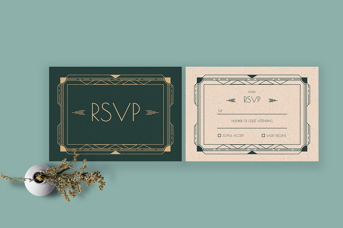 Wedding Invitation Suite - Art Deco, an Invitation Template by Neermana (Photo 4 of 4)