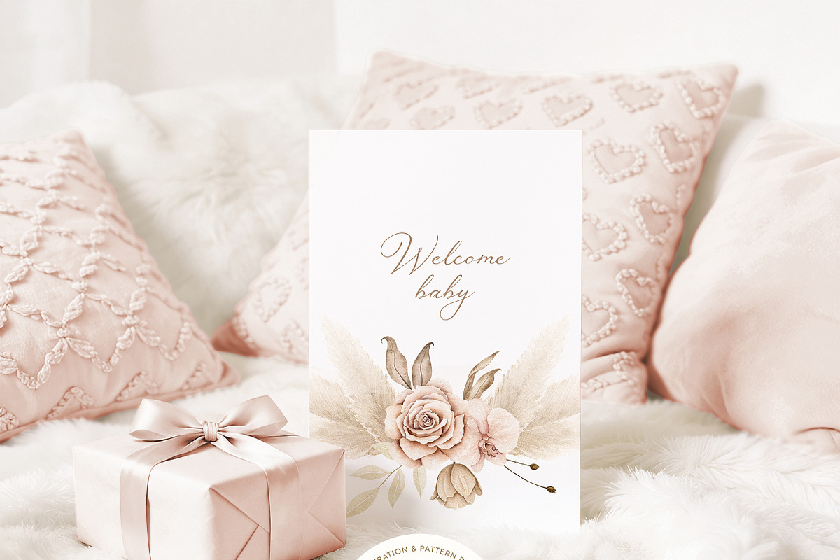 Watercolor Boho Fall Dusty Rose Set, a Decorative Illustration by Carol Lozove (Photo 27 of 74)