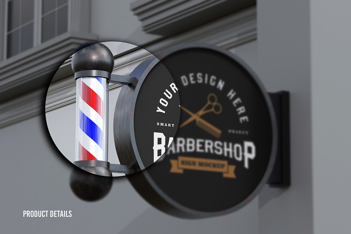 Barbershop Sign Mockup, an Advertising Mockup by Artlogs (Photo 3 of 5)