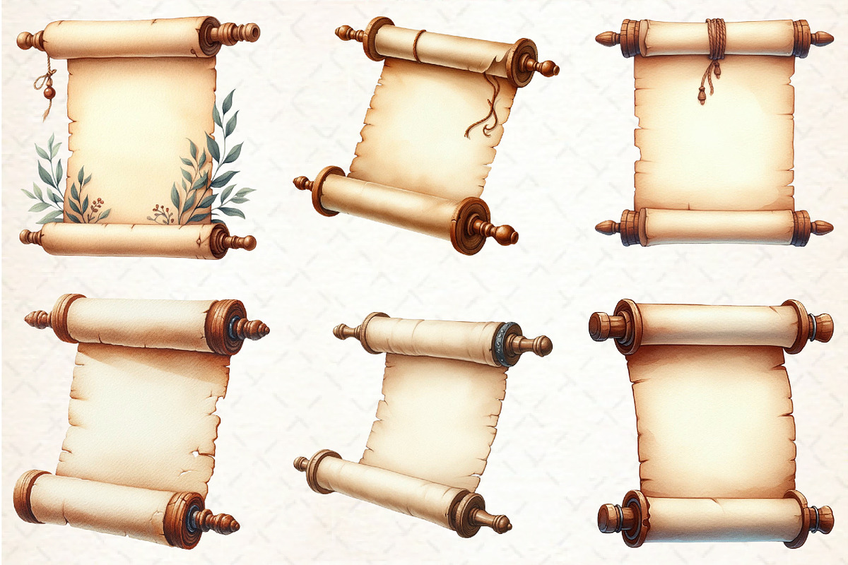 Vintage Scroll Clipart PNG, an Illustration by Libby Wishes (Photo 2 of 7)