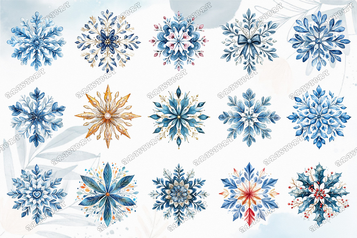 Adorable Snowflake Clipart, an Illustration by designcity5 (Photo 3 of 5)