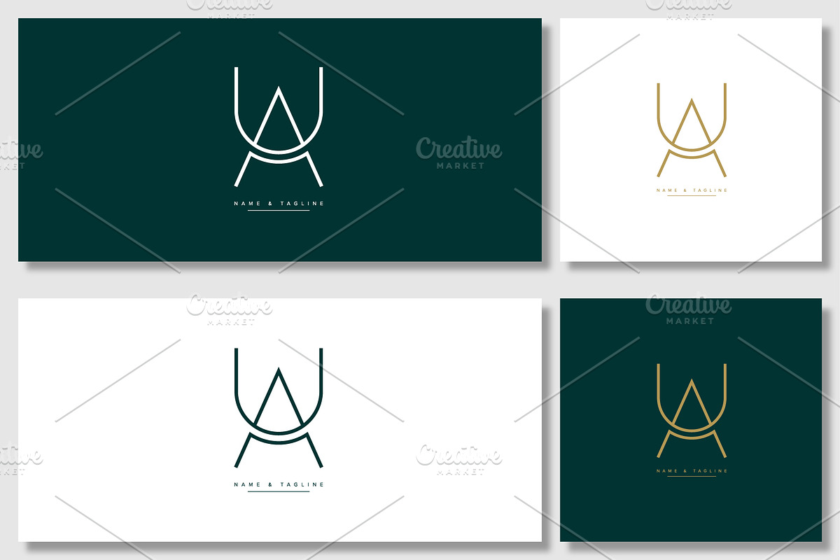 AU or UA Initial letters logo design, a Branding & Logo Template by Aleesher