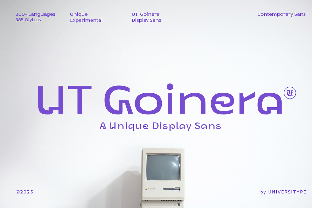 UT Goinera - A Unique Display Sans, a Sans Serif Font by Universitype (Photo 1 of 14)