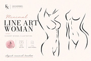 Female Body Line Art Vector Set, an Object Graphic by Elena Naumchenkova (Thumbnail 1 of 3)