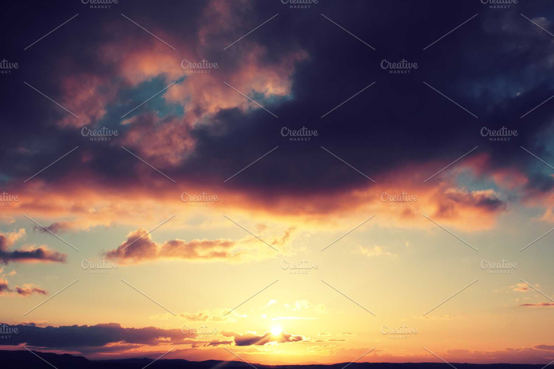 Warm sunset containing sky, cloud, and warm, a Nature Photo by ApertureVintage