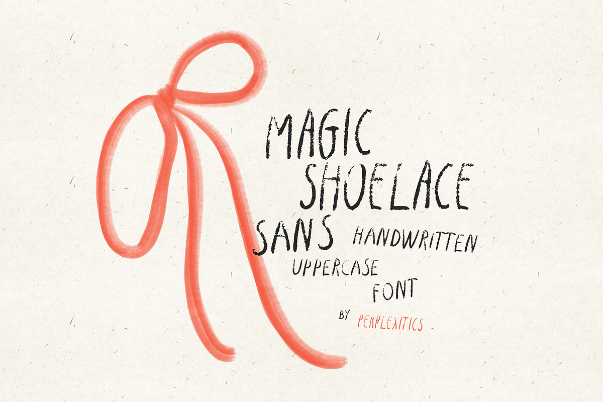 Magic Shoelace Sans Uppercase Font, a Handwritten Font by Perplexitics (Photo 1 of 10)