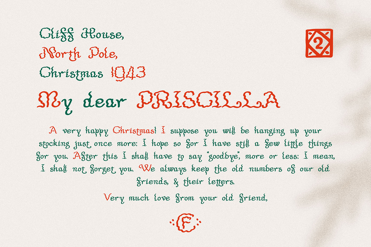 Tolkien's Christmas Letters fonts, a Script Font by kaer_shop (Photo 1 of 10)
