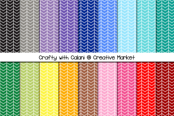 Rainbow Herringbone Digital Paper preview 2