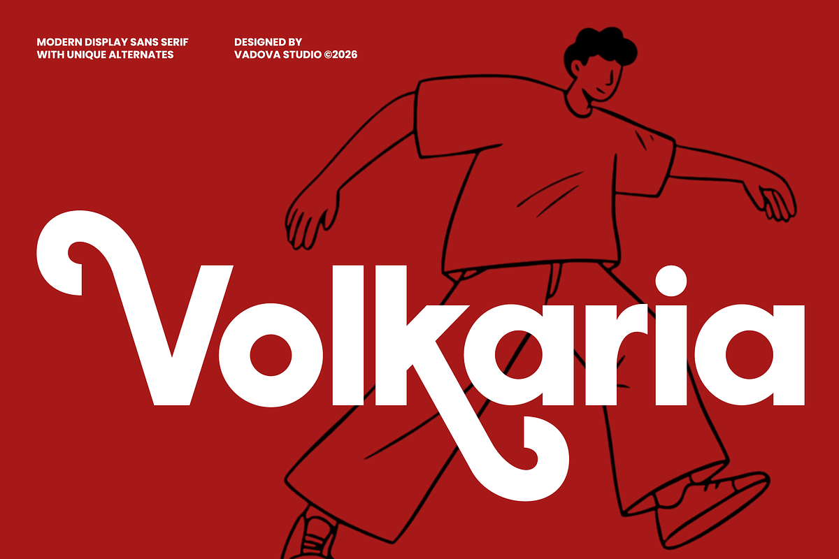 Volkaria Modern Display Sans Font, a Sans Serif Font by Vadovastd (Photo 1 of 10)