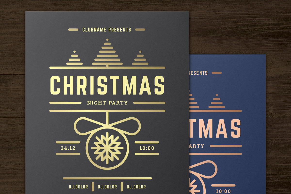 Christmas party invitation flyer, a Flyer Template by Vasya Kobelev (Photo 3 of 5)