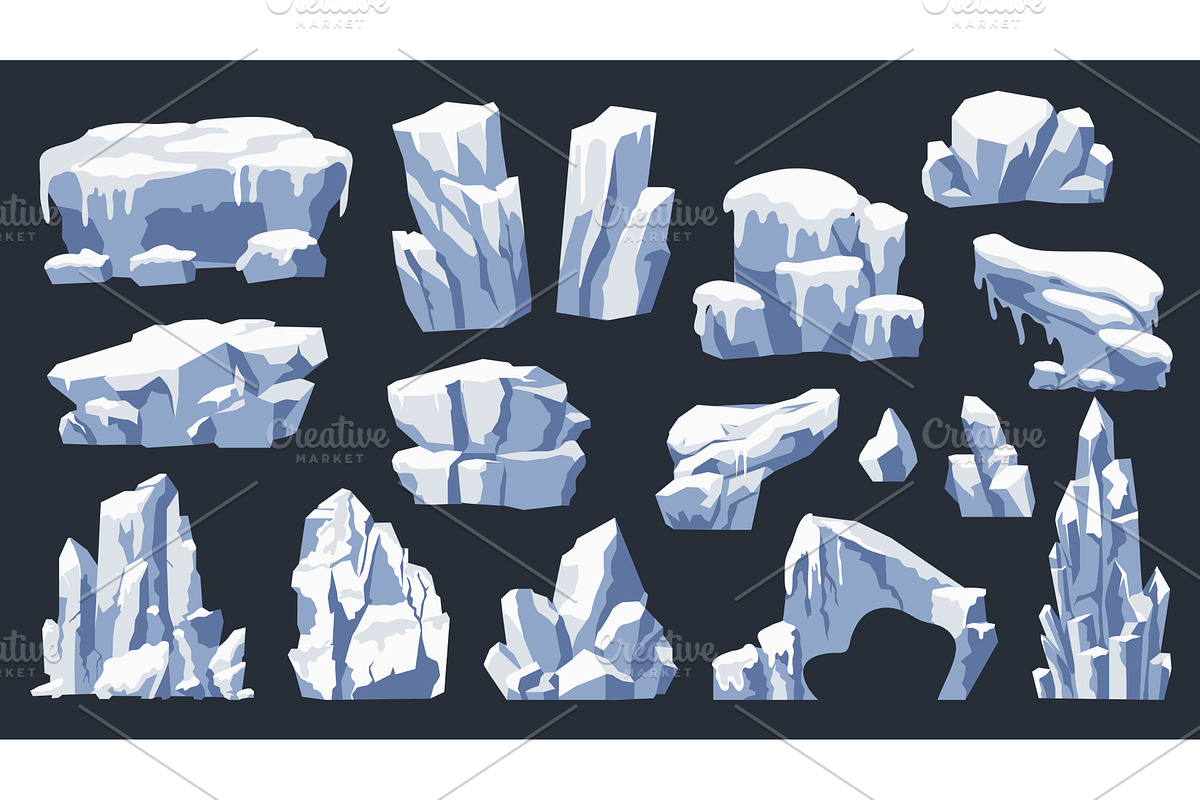 Blue icebergs, an Object Illustration by alexdndz