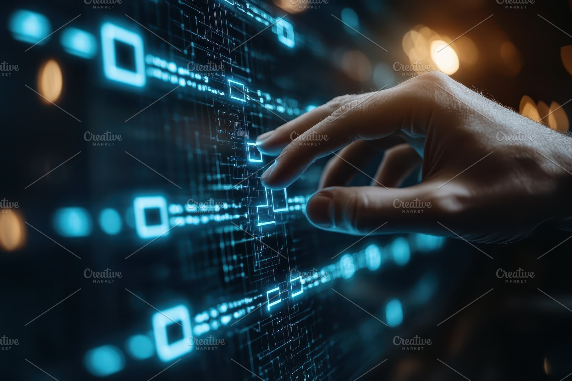 Hand Interacting with Futuristic Dig, a Background Photo by Pixeness