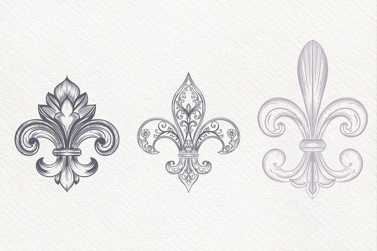 Vector Fleur de Lis & Flourishes, an Object Illustration by FleurArt (Photo 5 of 17)