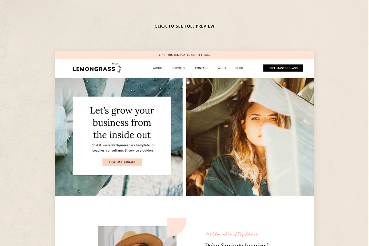 Squarespace template: Lemongrass, a Squarespace Template by Applet Studio (Photo 2 of 5)