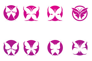 Butterfly Logo Set Beauty