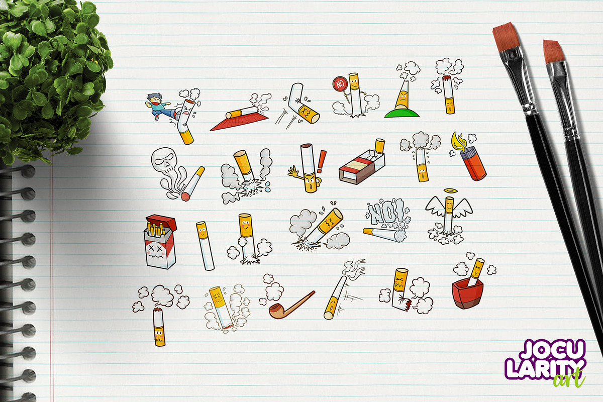 Funny Cigarette Cartoon Illustration, a Healthcare Illustration by Jocularity Art (Photo 2 of 3)