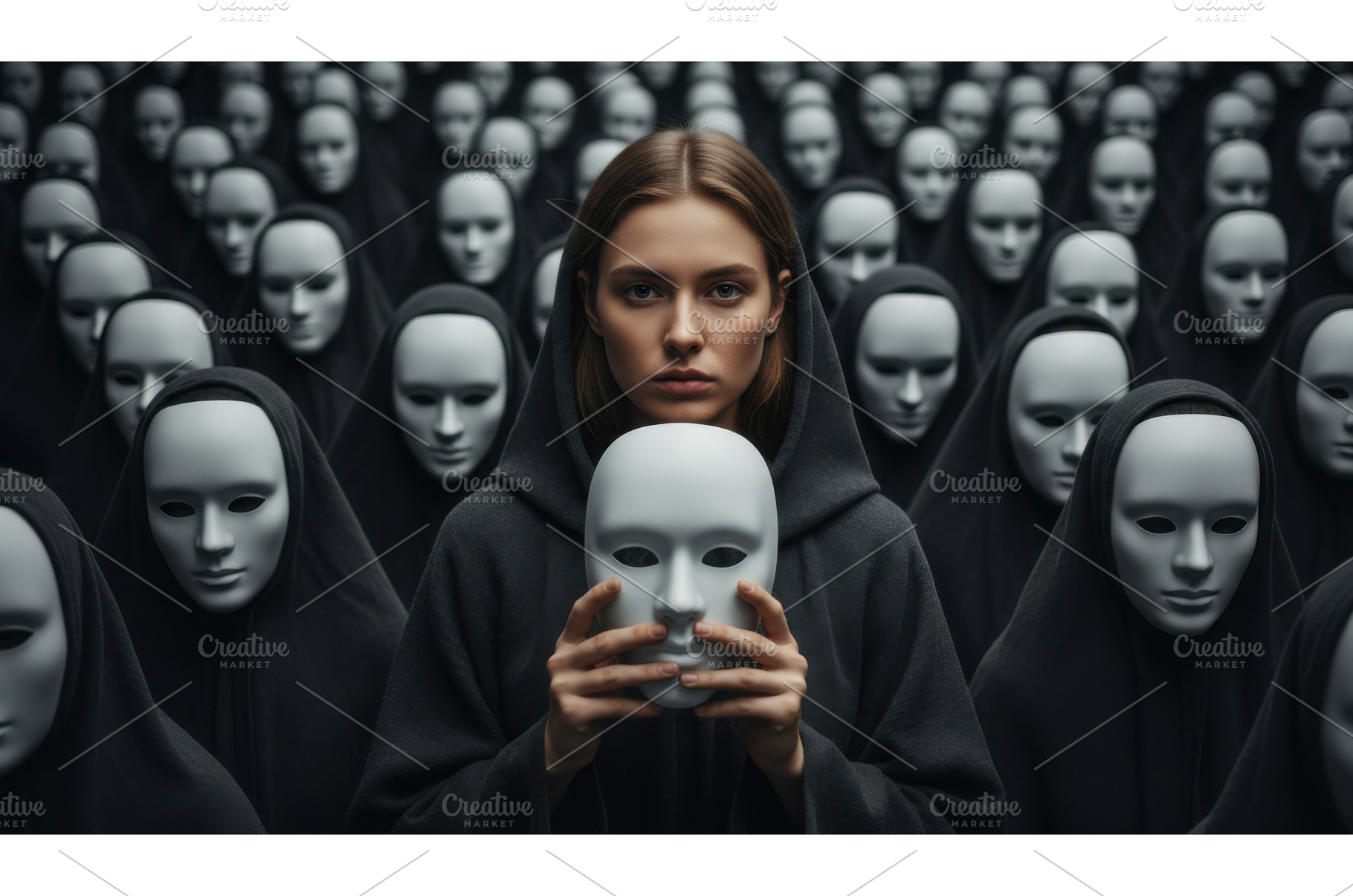 Young woman in dark hooded cloak, a Person Photo by Igor Tichonow
