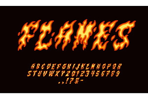 Burning font. Flame letters and, an Object Illustration by YummyBuum
