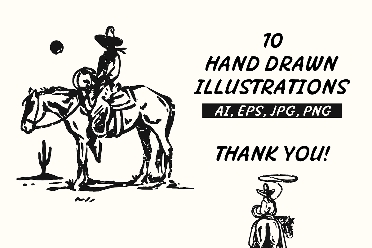 Cowboys - Western Illustration, an Animal Illustration by cmfgraphics (Photo 3 of 3)