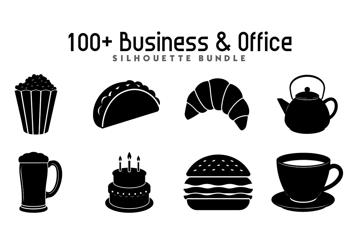Food & Drinks Silhouette Pack, an Illustration by Creative_View (Photo 2 of 4)