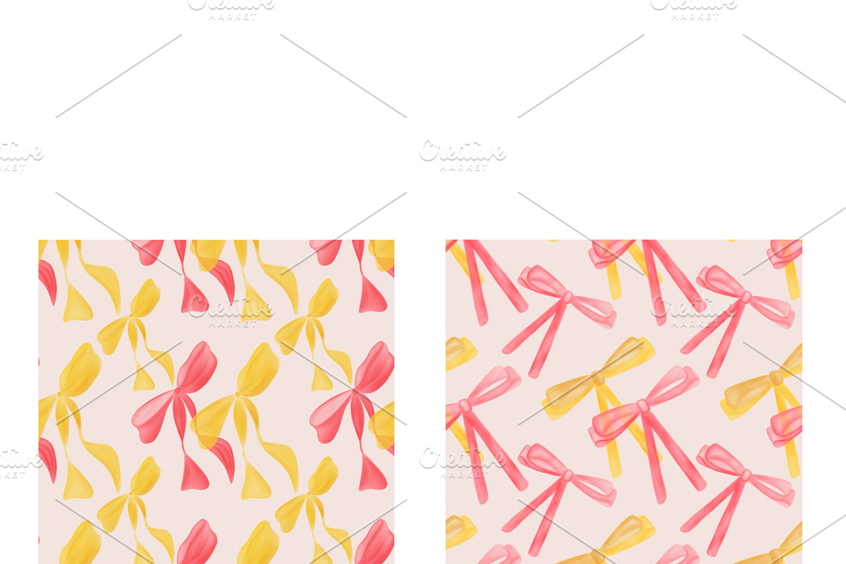 Whimsical Baby Pink Ribbon Clipart, a Decorative Illustration by Oleksandra Illustrates (Photo 6 of 14)