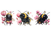 whimsical bee clipart, an Illustration by Designworld (Thumbnail 3 of 4)