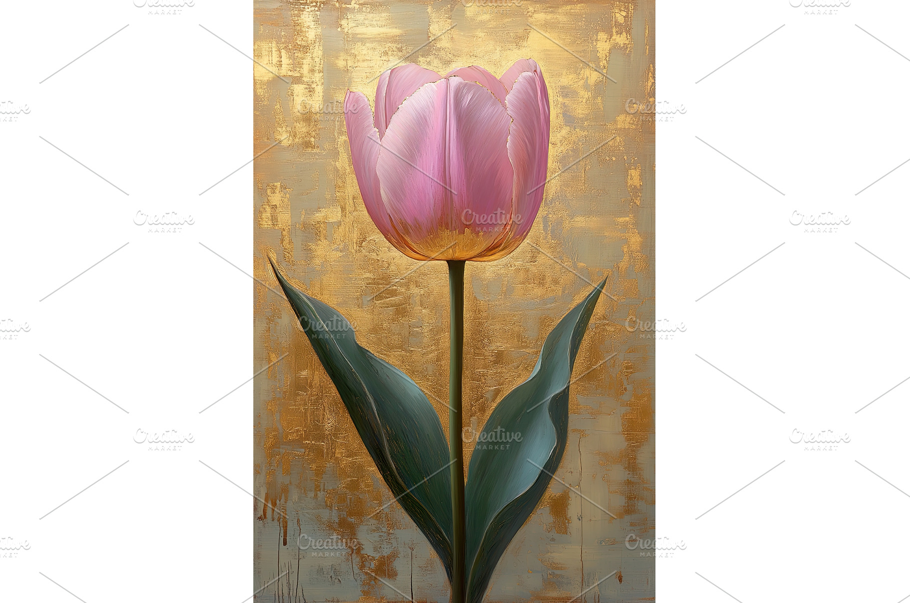 Pink Tulip Flower Oil Painting on, a Business Photo by Lermont51