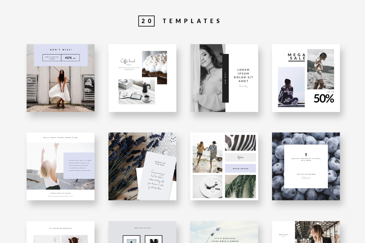Instagram Pack 2 - STYLE FOOD TRAVEL, a Social Media Template by CreativeFolks (Photo 2 of 5)