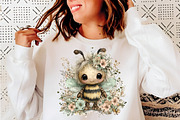 Whimsical spring bee clipart, an Illustration by SinaCreation (Thumbnail 2 of 11)