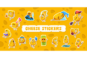 Cartoon cheese funny characters, a Food Illustration by Vector Tradition