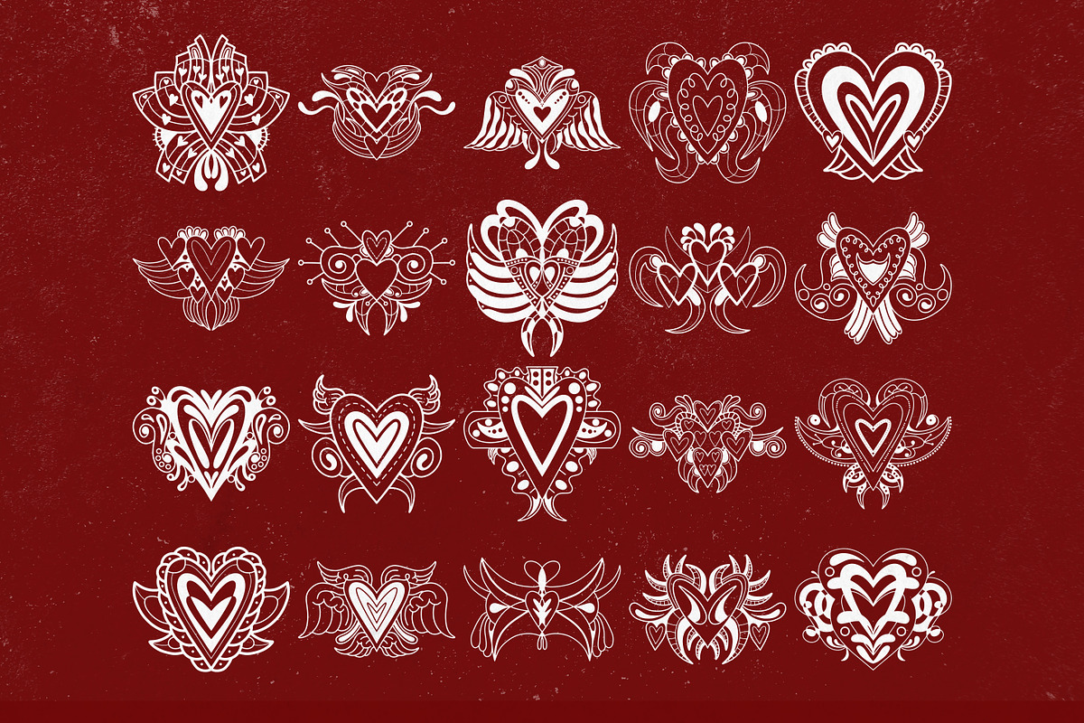 Ornamental Heart Hand Drawn, a Decorative Illustration by Tekuni (Photo 5 of 13)