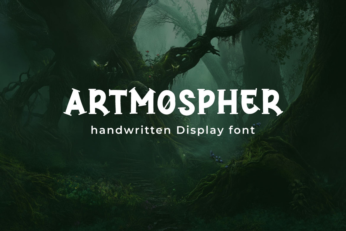 Artmospher Handwritten Display Font, a Handwritten Font by Mightyfire (Photo 1 of 4)